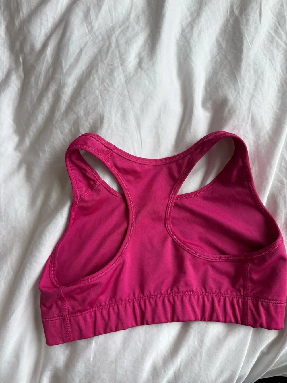 Nike Hot Pink Racerback Swim Bikini Top with Black Swoosh